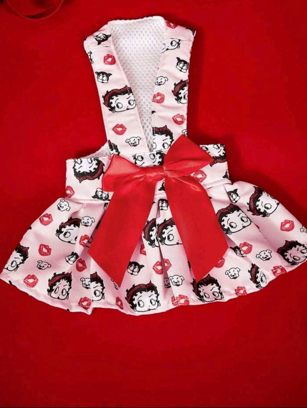 Betty Boop Pink & Red Dog Dress with Bow